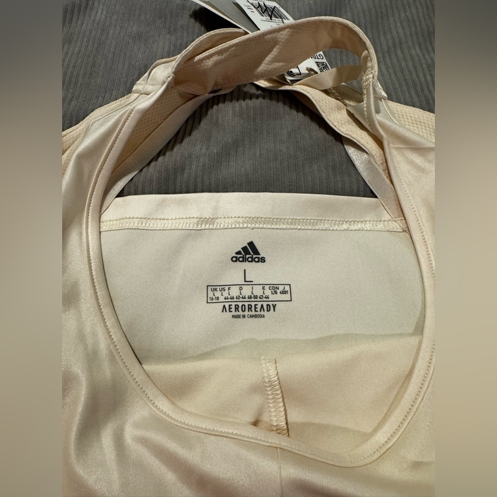 NWT Adidas Aeroready Women's Off-White Tank - Picture 5 of 8